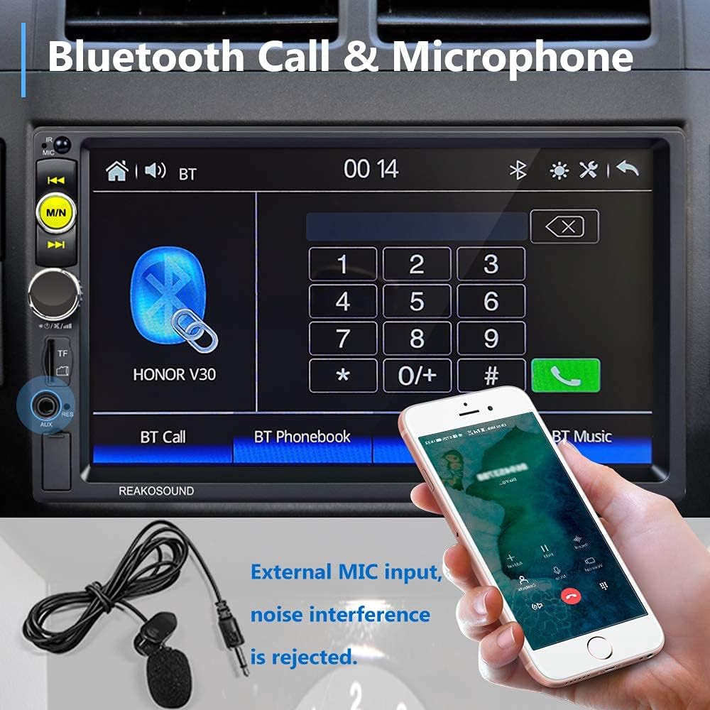 7'' Touch Screen Car Stereo Radio with Bluetooth, FM Radio, Mirror Link U411