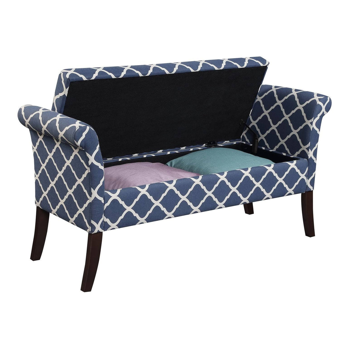 Espresso Faux Leather Storage Bench W199