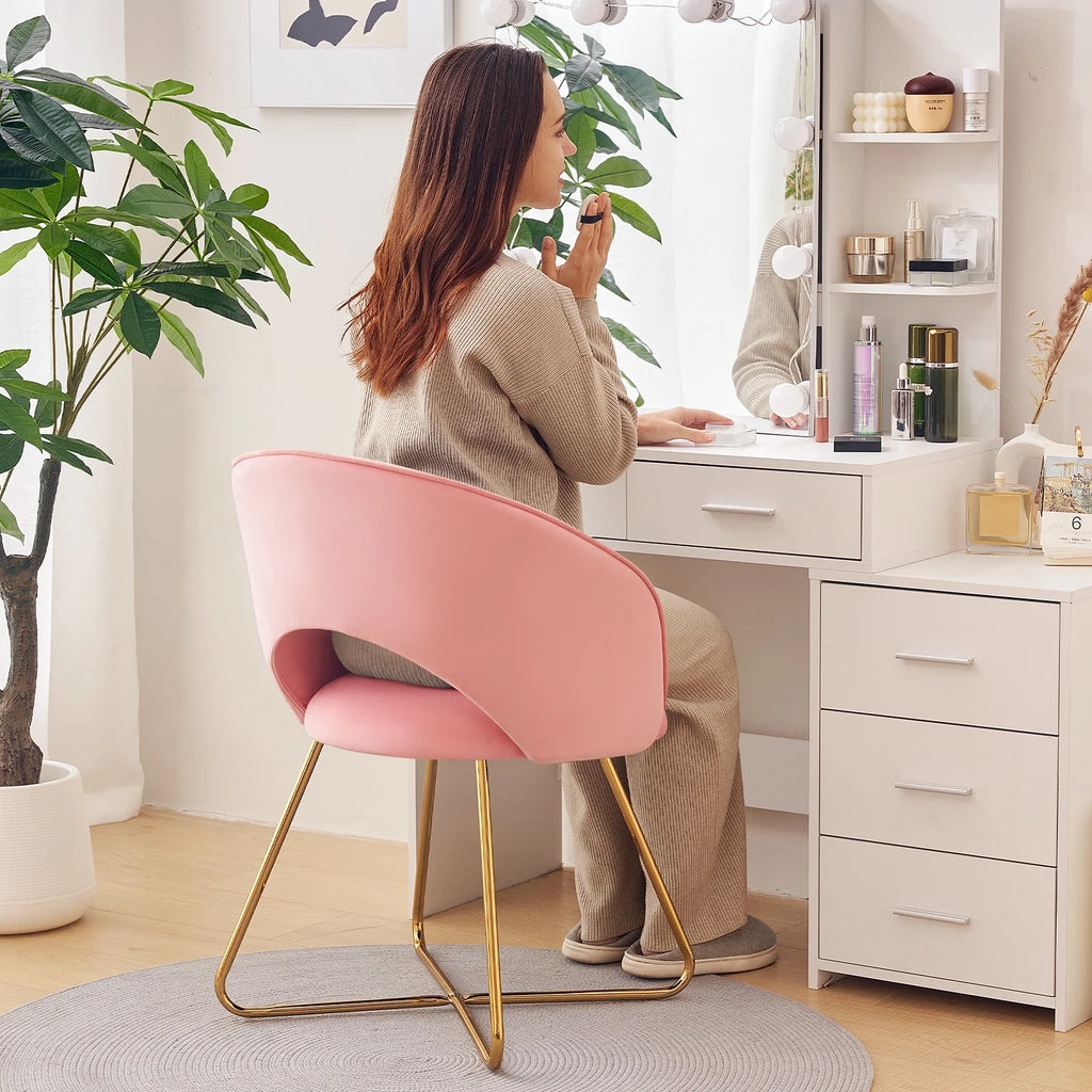 Pink Velvet Upholstered Accent Chair I999105