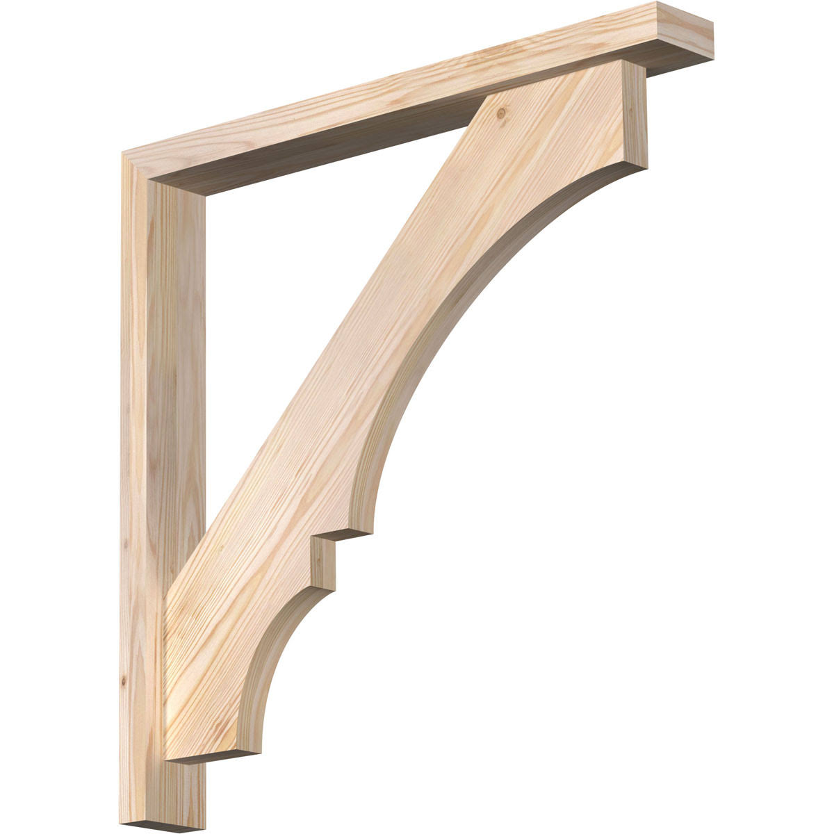 Balboa Block Smooth Bracket with Offset Brace, Douglas Fir K26972