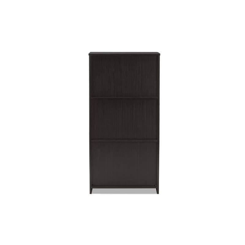 Espresso Brown Finished Wood 2-Drawer Bookcase W961