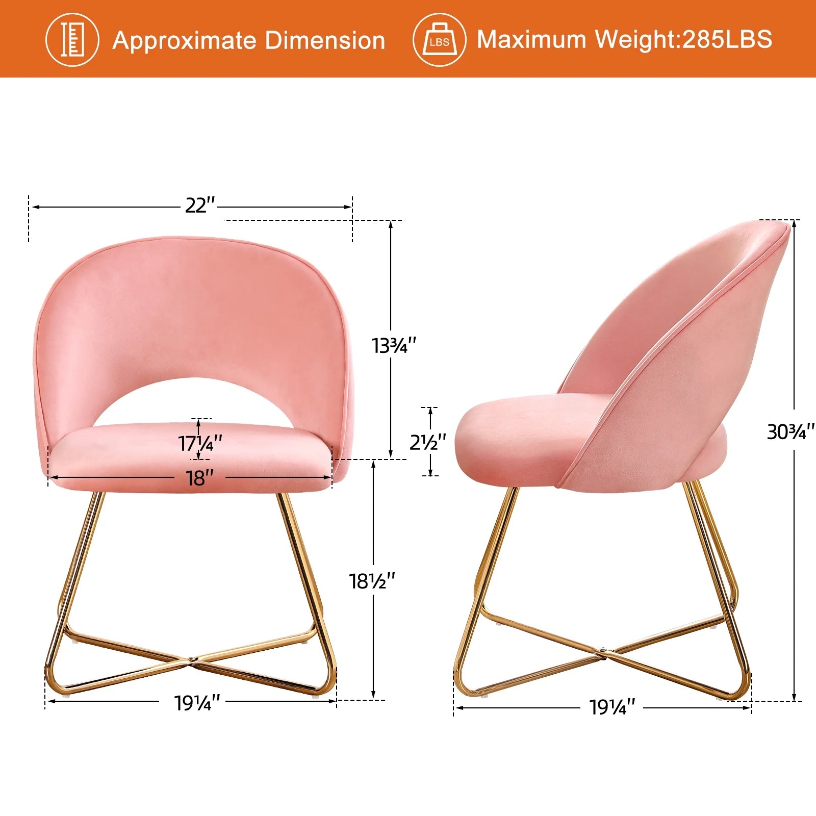 Pink Velvet Upholstered Accent Chair I999105