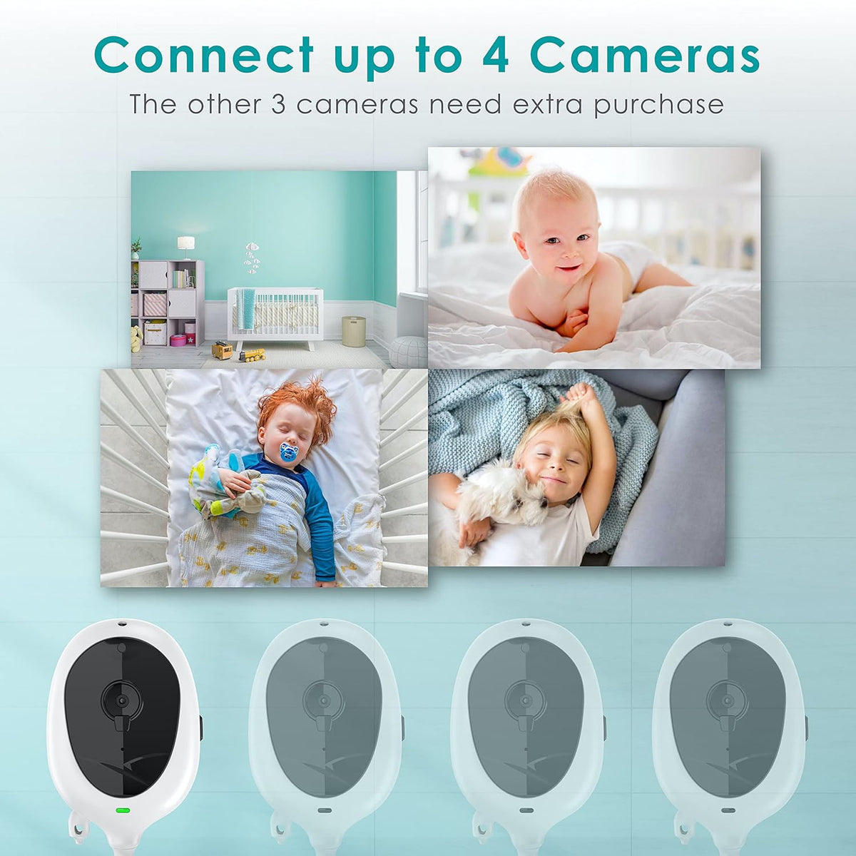 Video Baby Monitor with 4.3 LCD, Auto Night Vision, Two-Way Talkback, Pack of 2 E392