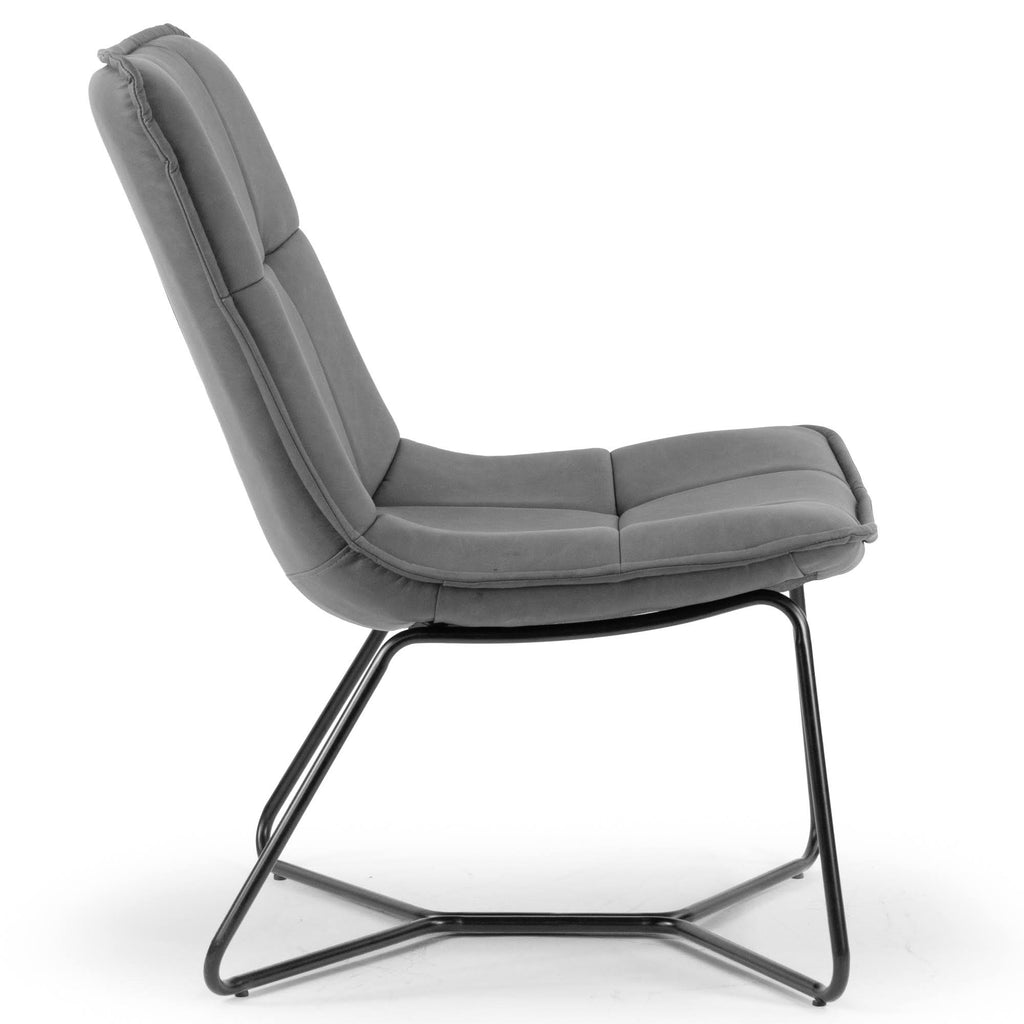 Cappuccino Armless Accent Chair with Black Metal Legs S52337