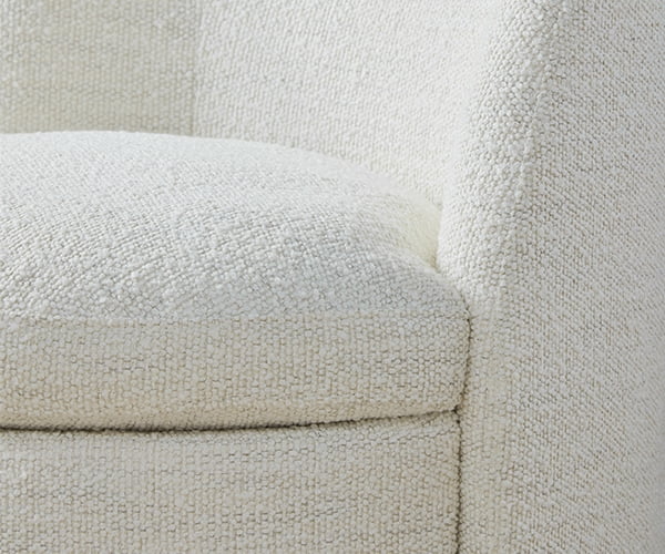 White Boucle Swivel Accent Chair O6876