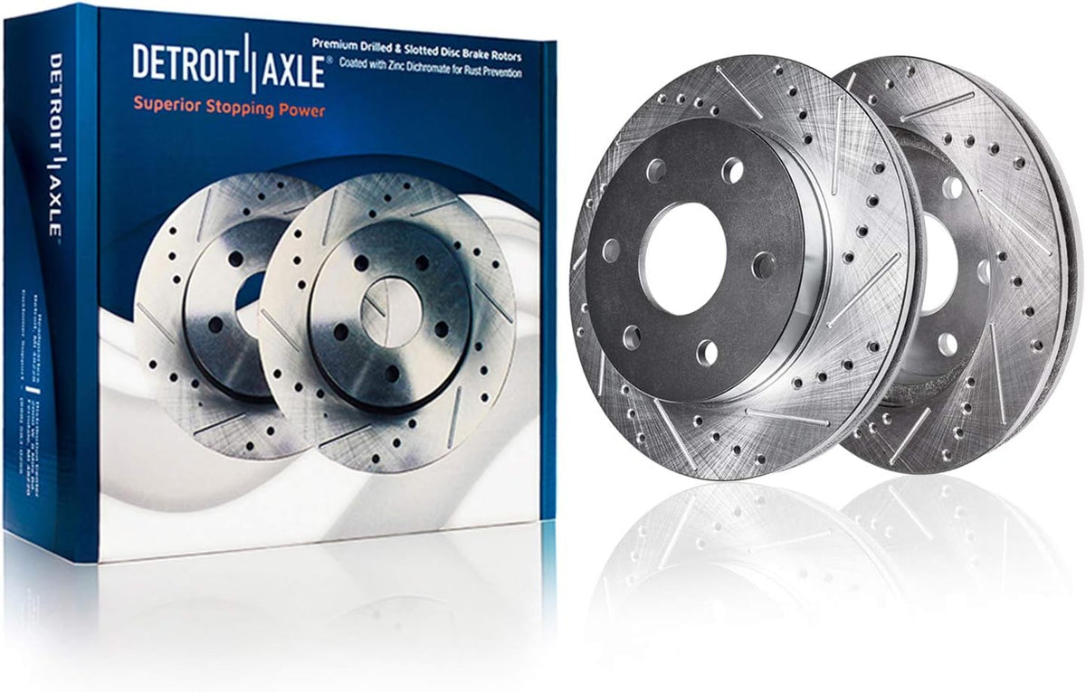 4WD 6-Lug Drilled & Slotted Rotors + Brake Pads 10pc Set C882810